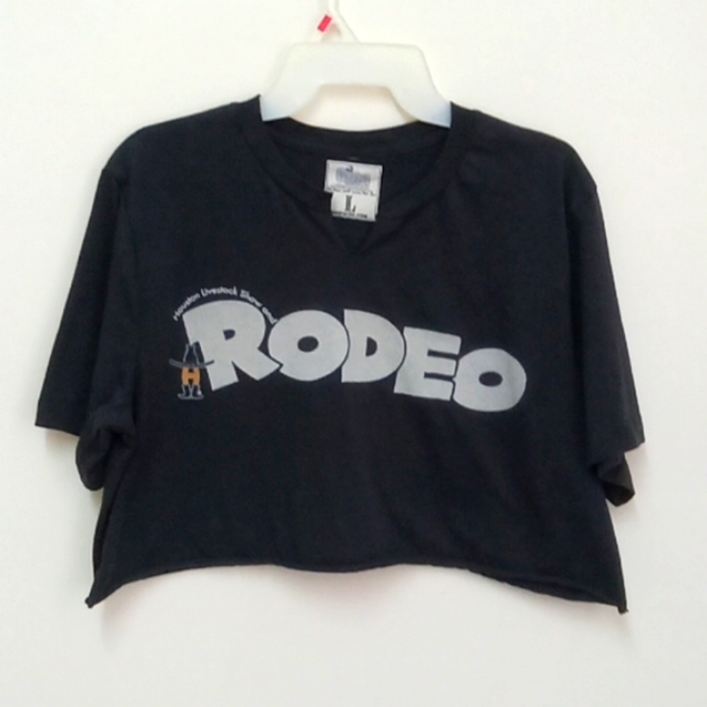 *Final Price* NWOT Rodeo Houston Livestock ShowVintage Style Raw Hem Cropped Tee